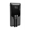Gembird PB10-PD20-LCD-01 Powerbank z szybkim ładowaniem i zintegrowanymi kablami, 20W, 10000 mAh, czarny