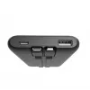 Gembird PB10-PD20-LCD-01 Powerbank z szybkim ładowaniem i zintegrowanymi kablami, 20W, 10000 mAh, czarny