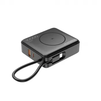 Gembird PB10-WPC15-LCD-01 Power Bank z szybkim ładowaniem i ładowarką bezprzewodową, 20W, 10000 mAh, czarny