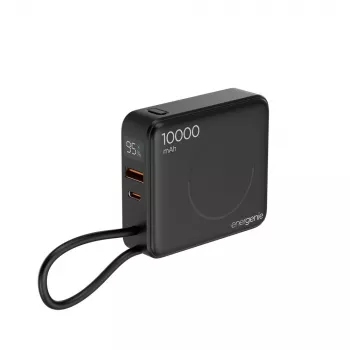 Gembird PB10-WPC15-LCD-01 Power Bank z szybkim ładowaniem i ładowarką bezprzewodową, 20W, 10000 mAh, czarny