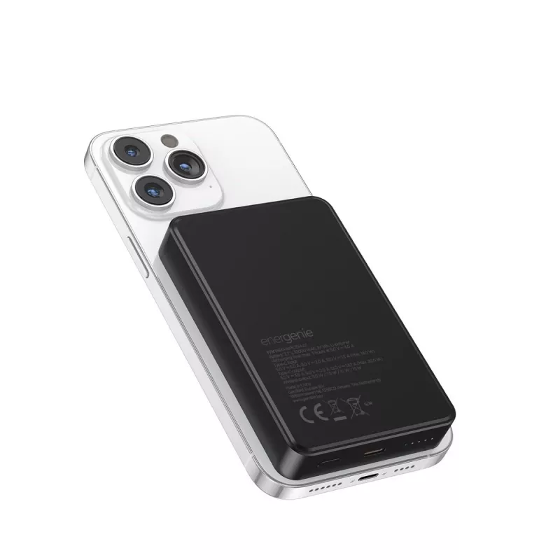 Gembird PB10-WPC15M-01 Magnetyczny bezprzewodowy powerbank 15W, 10000 mAh, czarny