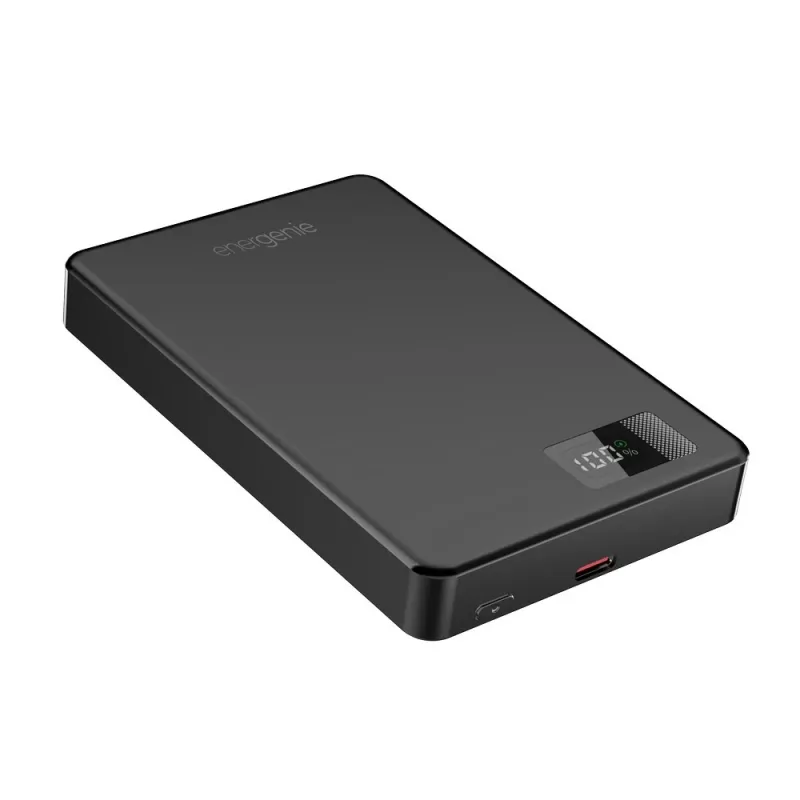 Gembird PB10-WPC15M-LCD-01 Magnetyczny bezprzewodowy power bank z wyświetlaczem LCD, 15W, 10000 mAh, czarny