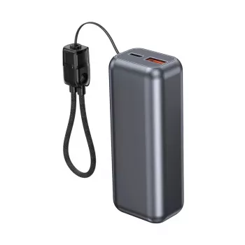 Gembird PB10-PD20-LCD-02 Kompaktowy Power Bank z szybkim ładowaniem i wyświetlaczem LCD, 20W, 10000 mAh, Space Grey