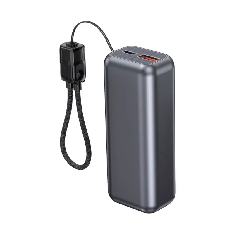 Gembird PB10-PD20-LCD-02 Kompaktowy Power Bank z szybkim ładowaniem i wyświetlaczem LCD, 20W, 10000 mAh, Space Grey