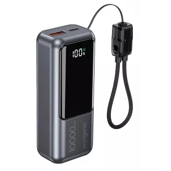 Gembird PB10-PD20-LCD-02 Kompaktowy Power Bank z szybkim ładowaniem i wyświetlaczem LCD, 20W, 10000 mAh, Space Grey