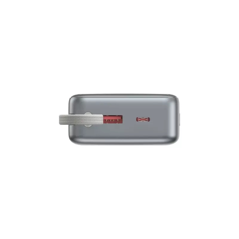 Gembird PB20-PD65-LCD-01 Powerbank z szybkim ładowaniem i zintegrowanymi kablami, 65W, 20000 mAh, czarny