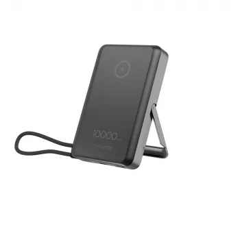Gembird PB10-WPC15MS-01 Magnetyczny bezprzewodowy powerbank z wbudowaną podstawką, 15W, 10000 mAh, Czarny