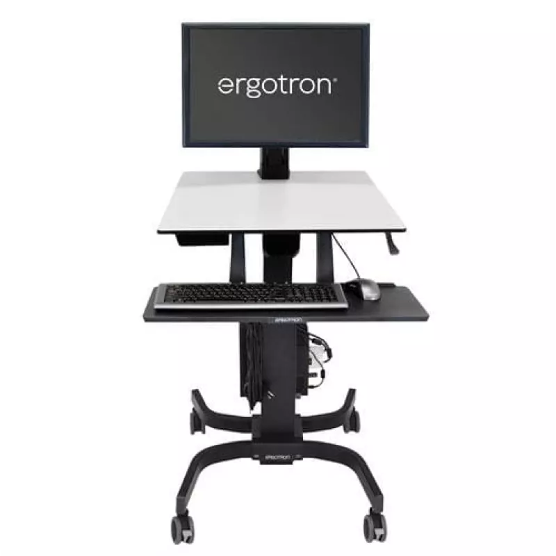 Ergotron WorkFit-C Single HD Sit-Stand Workstation - Wózek mobilny - Czarny, Szary - 12,7 kg - 76,2 cm (30 inch) - VESA 75x75, 100x100, 200x100, 200x200 - 360°