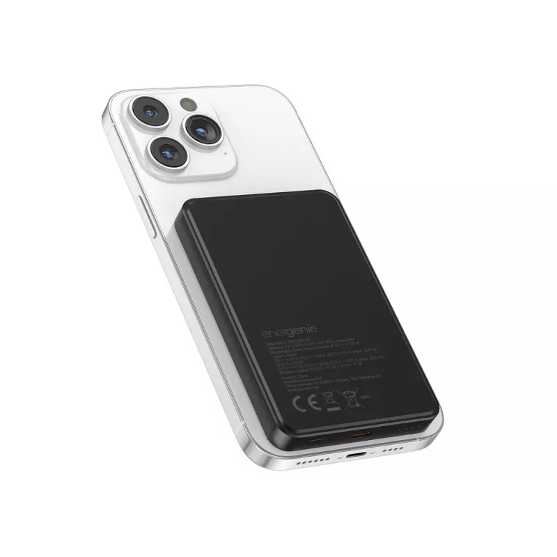 Gembird PB05-WPC15M-01 Magnetyczny bezprzewodowy power bank 15W, 5000mAh, Czarny