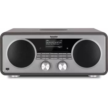 TechniSat DIGITRADIO 602 DAB+/FM/Internet Radio z Bluetooth, odtwarzaczem CD i ładowaniem bezprzewodowym Qi - antracyt/srebrny