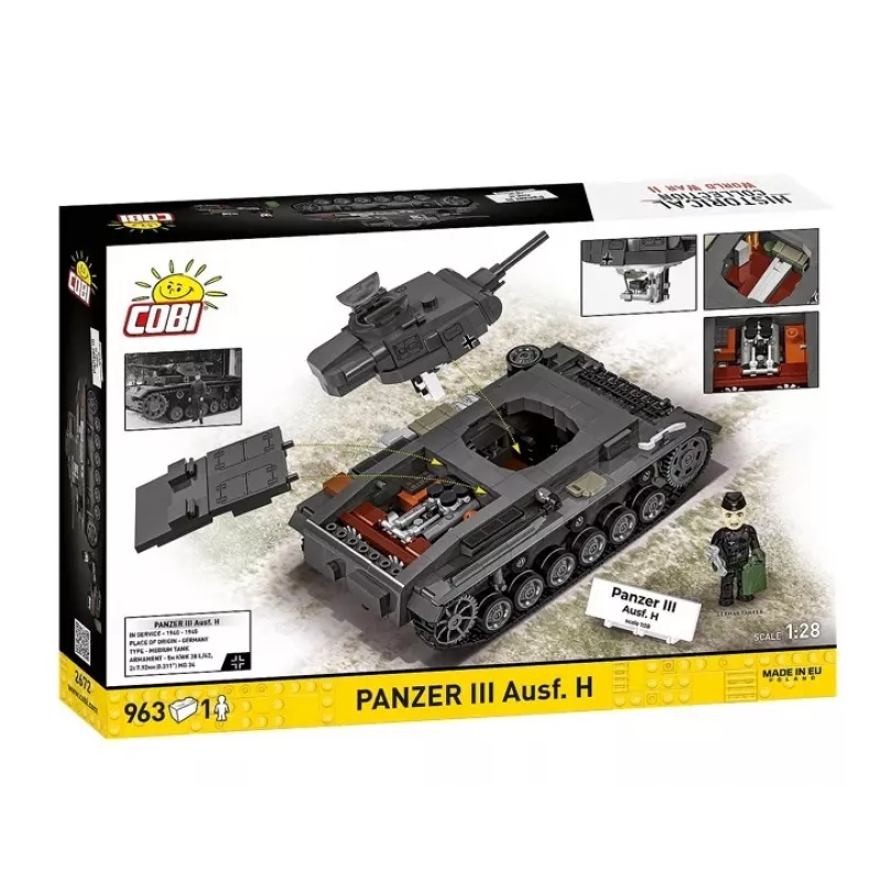 COBI 958 PCS HC WWII Panzer III Ausf. H Building Blocks Set