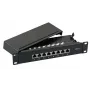 EFB Elektronik Mini Panel Krosowy STP Cat.6 8xRJ45 10 Cali 1U Czarny RAL 9005