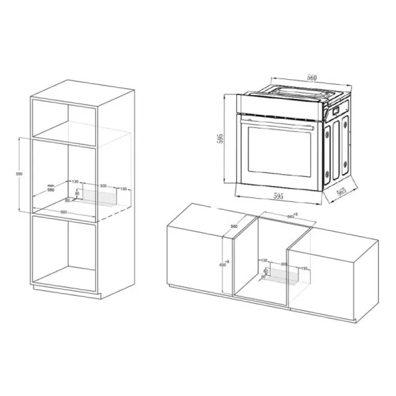 MPM-63-BO-30 Wbudowany piekarnik elektryczny czarny, 67L, 9 funkcji, klasa energetyczna A