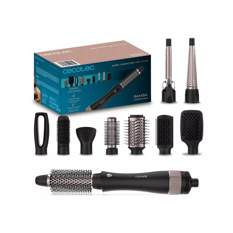 Cecotec CeramicCare 10in1 Styler Hot Air Brush 1000W Czarny