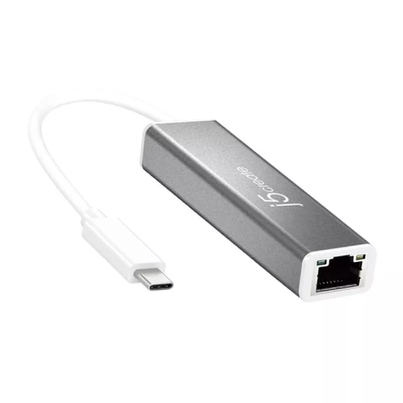 j5create USB-C do Gigabit Ethernet Adapter Srebrny JCE133G-N