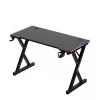 HUZARO Hero 2.3 RGB Gaming Desk - 1200x600mm, Czarny, Carbon Flex, RGB LED, Stała Wysokość