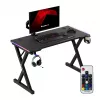 HUZARO Hero 2.3 RGB Gaming Desk - 1200x600mm, Czarny, Carbon Flex, RGB LED, Stała Wysokość