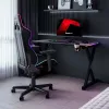 HUZARO Hero 2.3 RGB Gaming Desk - 1200x600mm, Czarny, Carbon Flex, RGB LED, Stała Wysokość