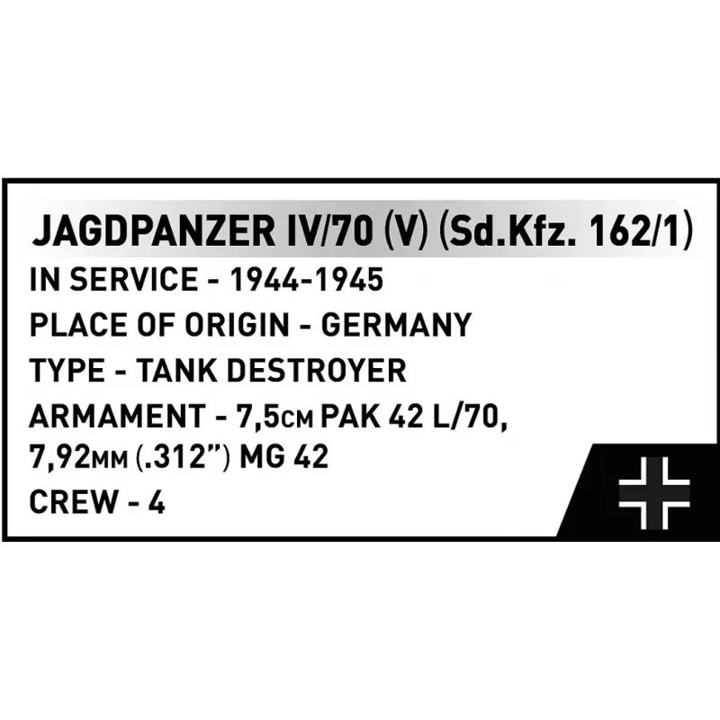 COBI KLOCKI Historical Collection Jagdpanzer IV/70 (V) (Sd.Kfz.162/1) Klocki konstrukcyjne 1024 elementy