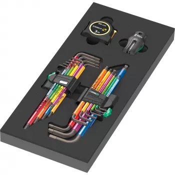 Zestaw kluczy imbusowych Wera 9740 Hex-Plus L-Key, metryczny, 9-częściowy, z końcówką kulistą i kodowaniem kolorami