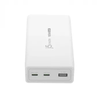 j5create JUP37185W-EN 185W GaN PD 3.1 USB-C 3-Port Charger Biały
