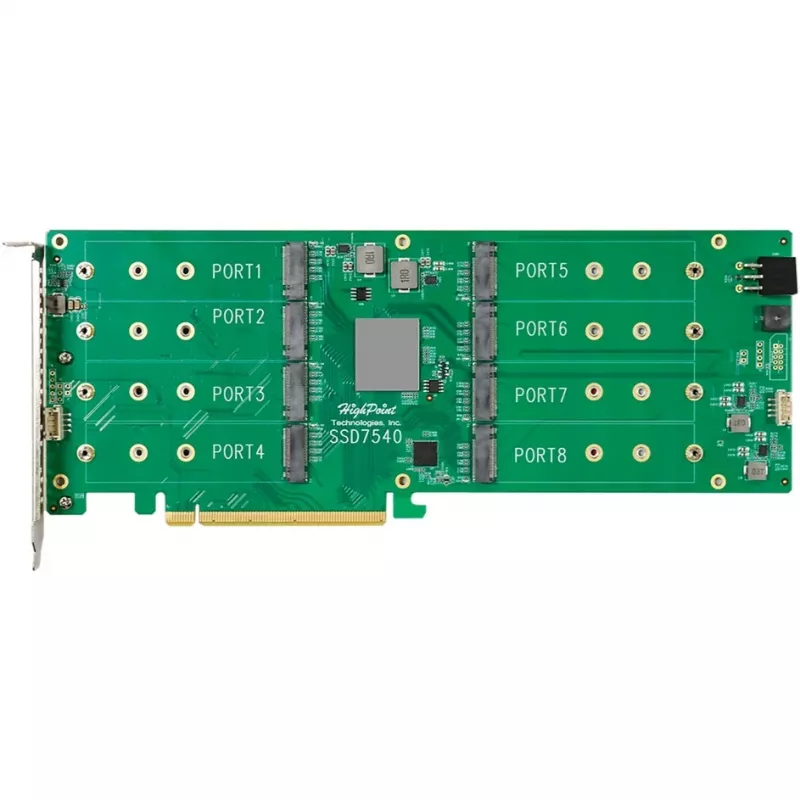 HighPoint Rocket 1508 8x M.2 Port do PCIe 4.0 x16 NVMe HBA Karta interfejsowa
