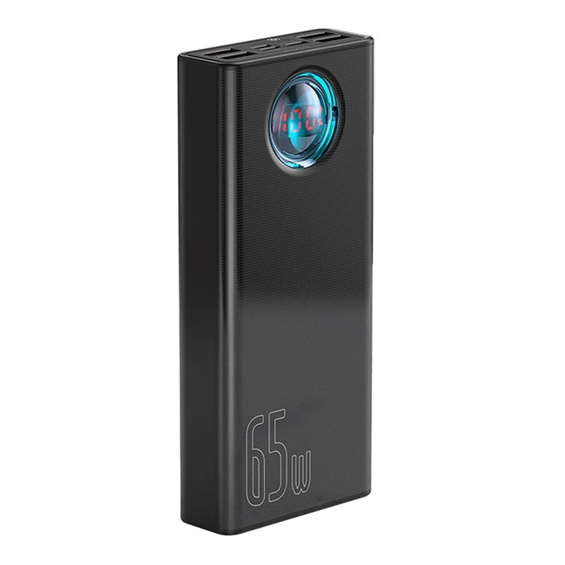 Baseus Amblight Powerbank 30000mAh, 4xUSB, USB-C, 65W, Czarny