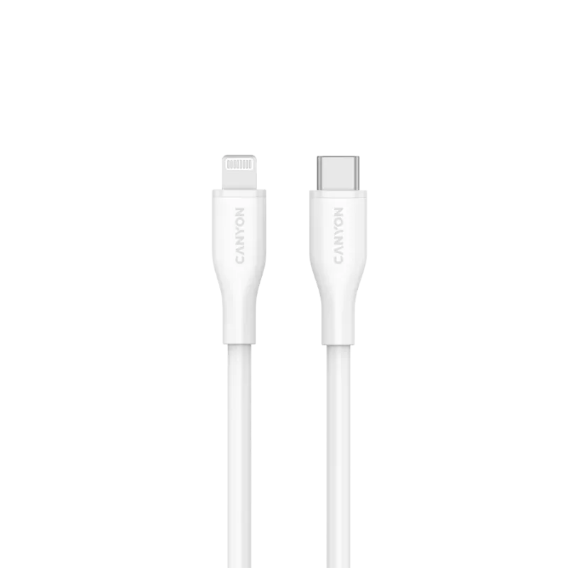 Canyon CLNM60SC10 USB-C na Lightning kabel 1m 60W MFi Silikon Biały