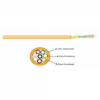 EFB-ELEKTRONIK I-V(ZN)H OS2 Duplex Zipcord Patch Cable, 9/125µm, LSZH, Yellow, 1.8x3.7mm
