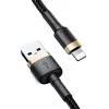 Baseus Cafule Lightning do USB-A Kabel 1m Czarny/Złoty