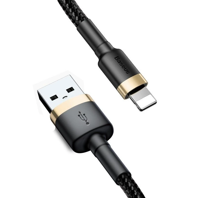 Baseus Cafule Lightning do USB-A Kabel 1m Czarny/Złoty