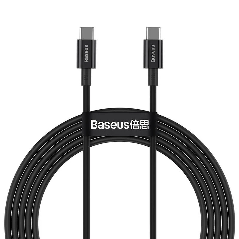 Baseus Superior USB-C na USB-C Kabel 1m Czarny 100W Szybkie Ładowanie i Synchronizacja Danych