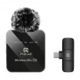 PULUZ PU648B Bezprzewodowy Mikrofon (USB-C) - Profesjonalny Mikrofon Krawatowy z Redukcją Szumów ENC, Zasięg 10m, Bateria 12h