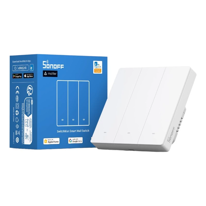 SONOFF M5-3C-86W WiFi Matter Smart Wall Switch (3-kanałowy) Biały
