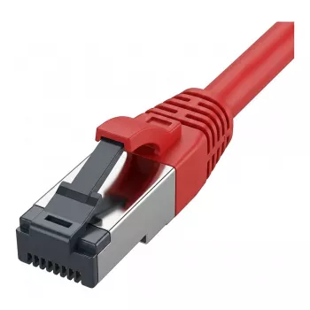 Przewód krosowy Synergy21 RJ45, CAT8.1 2000MHz, 0,15m, czerwony, S-STP (S/FTP), TPE/LSZH (SuperFlex), AWG26