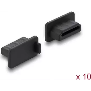 Delock Osłona przeciwpyłowa na port żeński HDMI-A, 10 sztuk, silikon, czarny (87465)