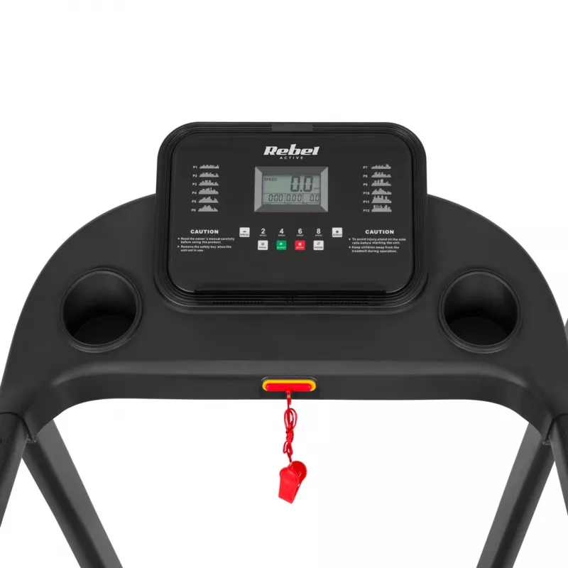 REBEL ACTIVE RBA-1001 Składana Bieżnia Elektryczna z Wyświetlaczem LCD, 12 Programów, 12 km/h, Srebrny/Czarny