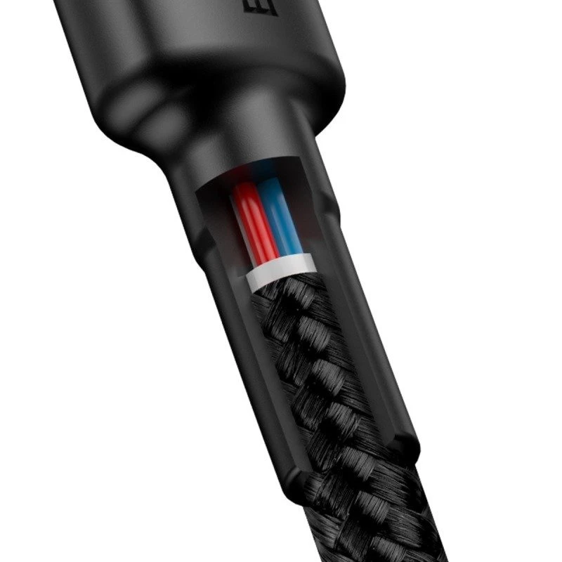 Baseus Cafule USB-C do USB-C Kabel PD 2.0 QC 3.0 60W 1m (Czarny/Szary)