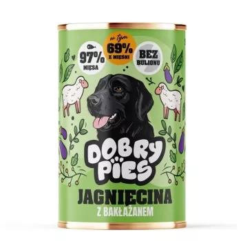 DOBRY PIES Jagnięcina z Bakłażanem - Mokra Karma dla Psów - 400g