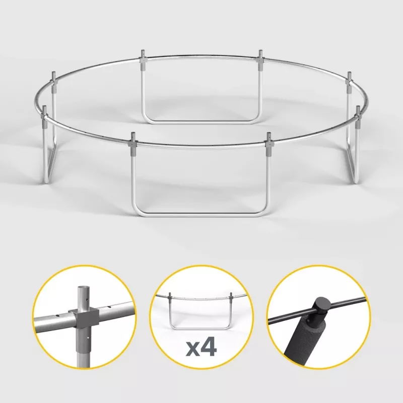 REBEL Active Trampoline PRO 10ft/305 cm z siatką bezpieczeństwa, Czarny/Niebieski