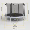 REBEL Active Trampoline PRO 10ft/305 cm z siatką bezpieczeństwa, Czarny/Niebieski