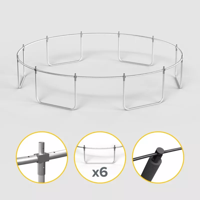 REBEL Active Trampoline PRO 14ft/427 cm z siatką bezpieczeństwa i drabinką