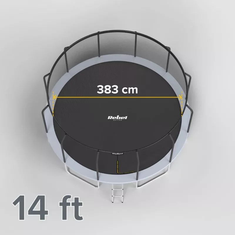 REBEL Active Trampoline PRO 14ft/427 cm z siatką bezpieczeństwa i drabinką