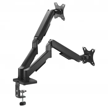 Equip Podwójny uchwyt monitorowy na biurko 17-32 inch, obrót 360°, sprężyna gazowa, nośność 9 kg, czarny