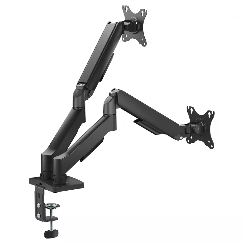 Equip Podwójny uchwyt monitorowy na biurko 17-32 inch, obrót 360°, sprężyna gazowa, nośność 9 kg, czarny
