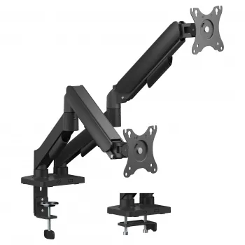 Equip Podwójny uchwyt monitorowy na biurko 17-32 inch, obrót 360°, sprężyna gazowa, nośność 9 kg, czarny