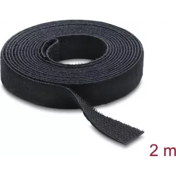 Taśma rzepowa Delock na rolce, czarna, dł. 2 m x szer. 13 mm (19030)