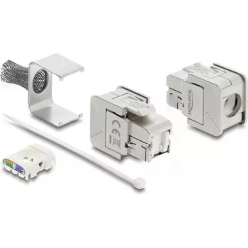 Delock Keystone Module RJ45 Female to LSA Cat.6A Shielded with Shielding Braid Tool-Free (91084)