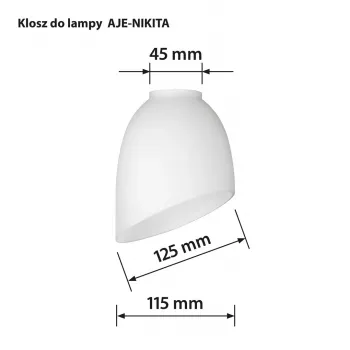 Activejet Klosz Nikita Biały Tkanina Tekstylna Cylindryczny E27 300mm