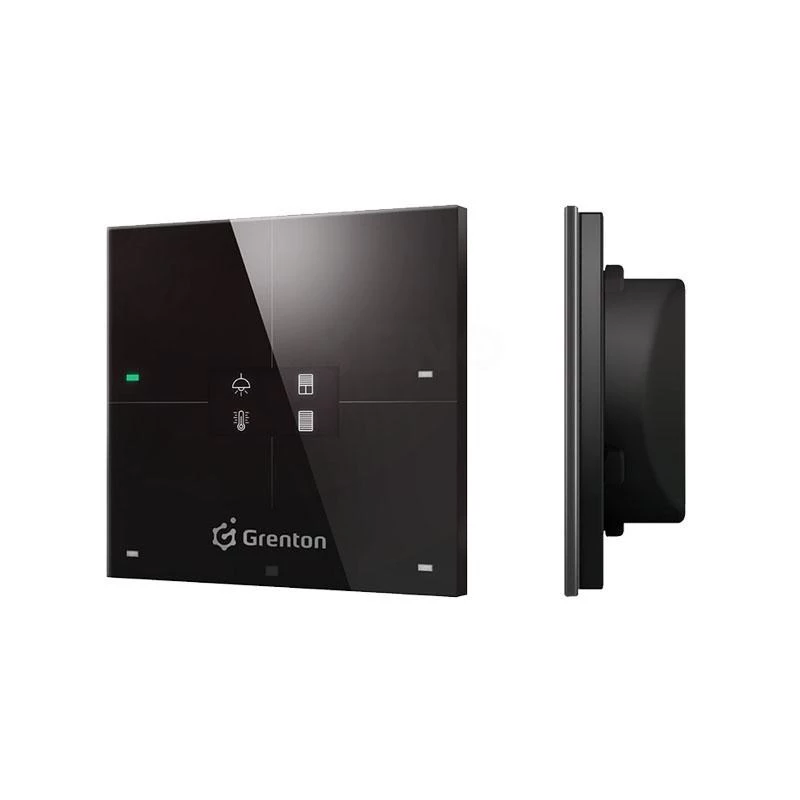 Grenton Smart Panel 4 Touch Fields OLED TF-Bus Display Black Glass Front